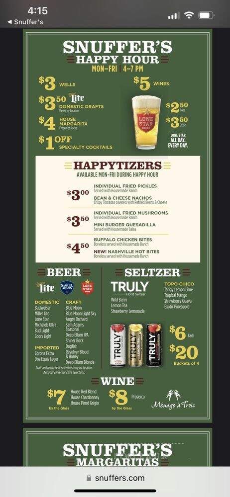 Snuffer's - Addison, TX menu_pic