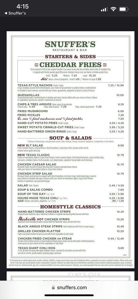 Snuffer's - Addison, TX menu_pic