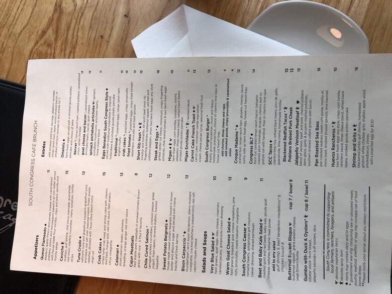 South Congress Cafe - Austin, TX menu_pic
