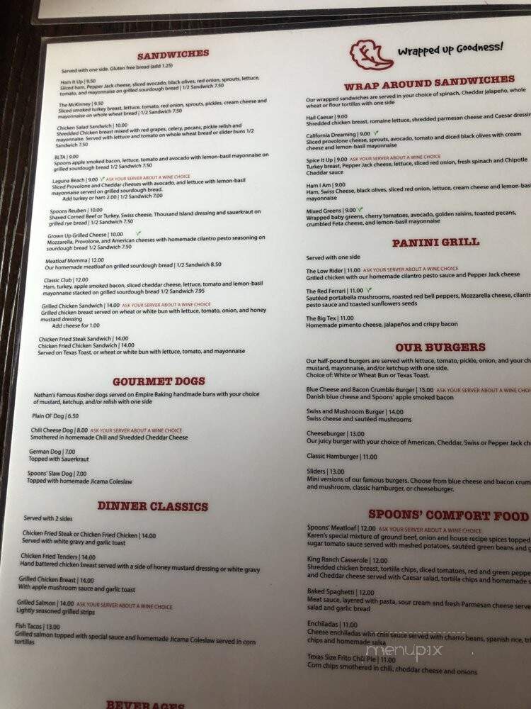 Spoons Cafe - Mckinney, TX menu_pic