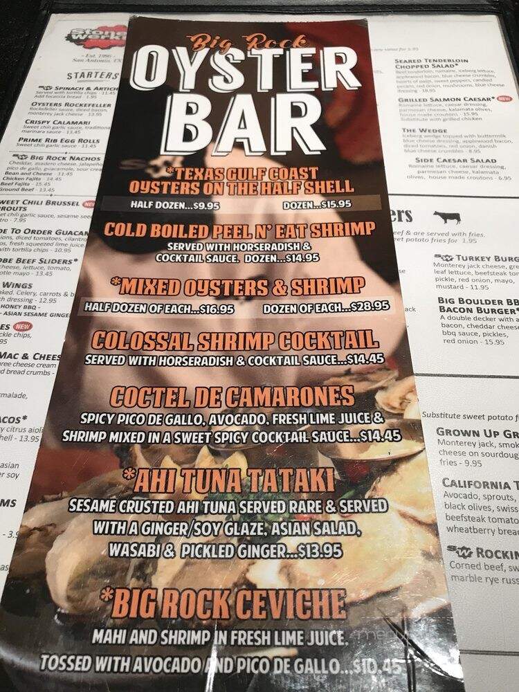 Stone Werks Cafe & Bar - San Antonio, TX menu_pic