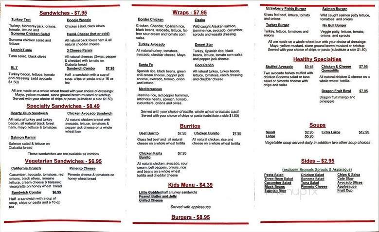 Strawberry Fields Cafe - Midland, TX menu_pic