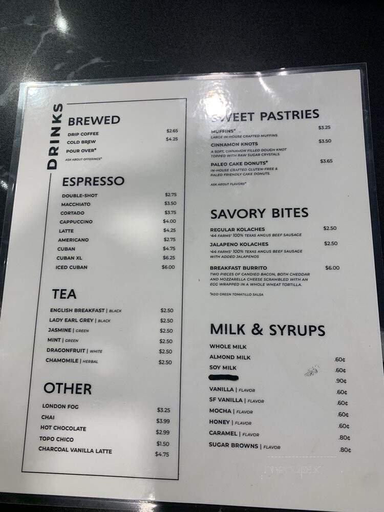 Sugar Browns Coffee - Lubbock, TX menu_pic