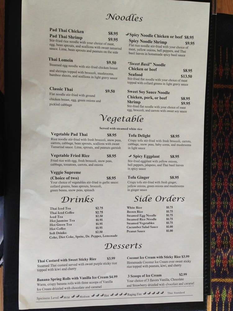 Sweet Basil - Denton, TX menu_pic