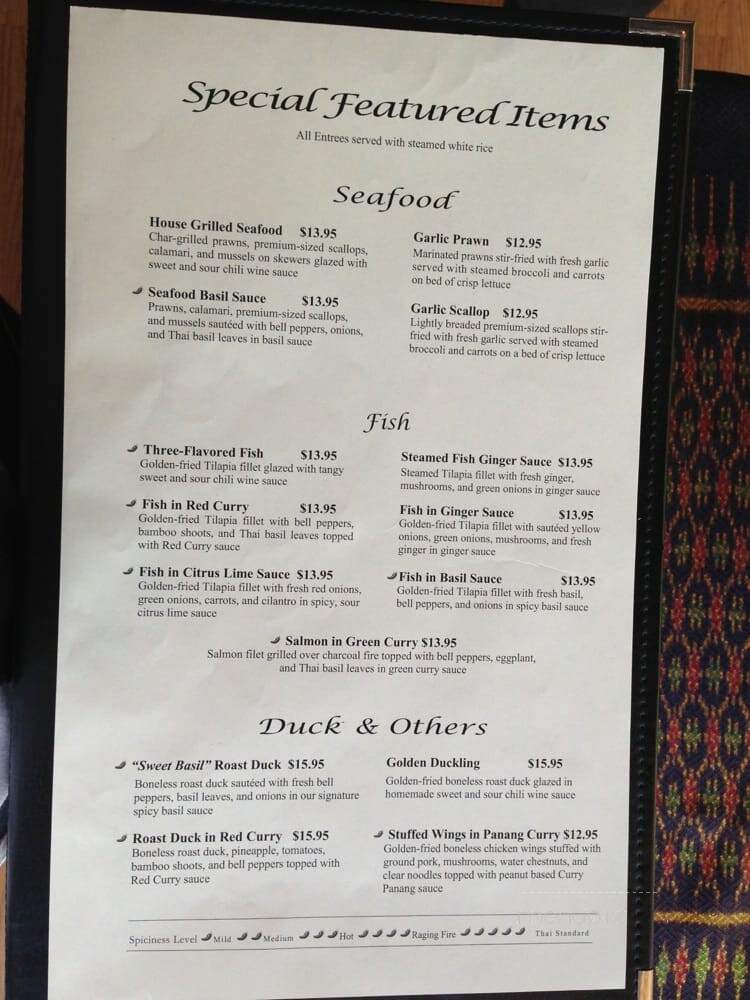 Sweet Basil - Denton, TX menu_pic