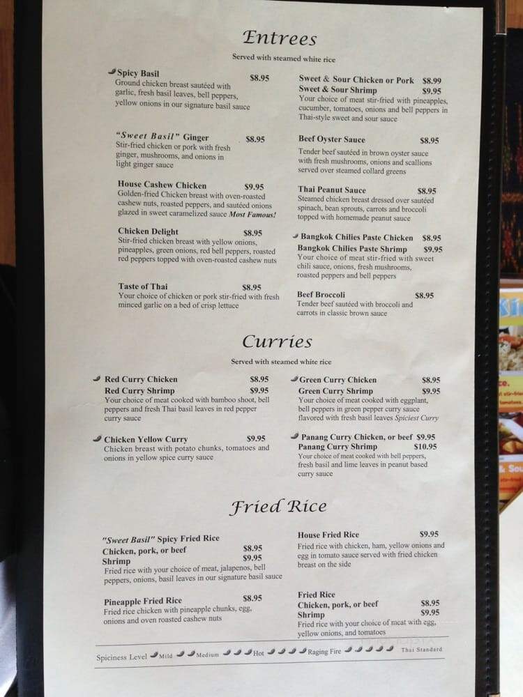 Sweet Basil - Denton, TX menu_pic