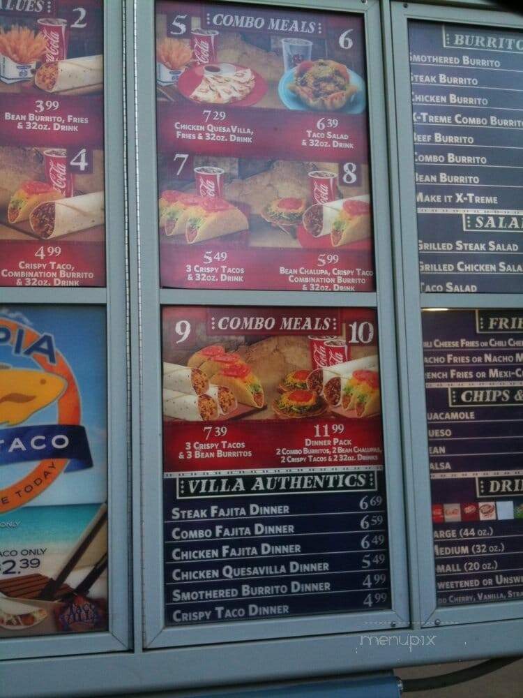 Taco Villa - Lubbock, TX menu_pic