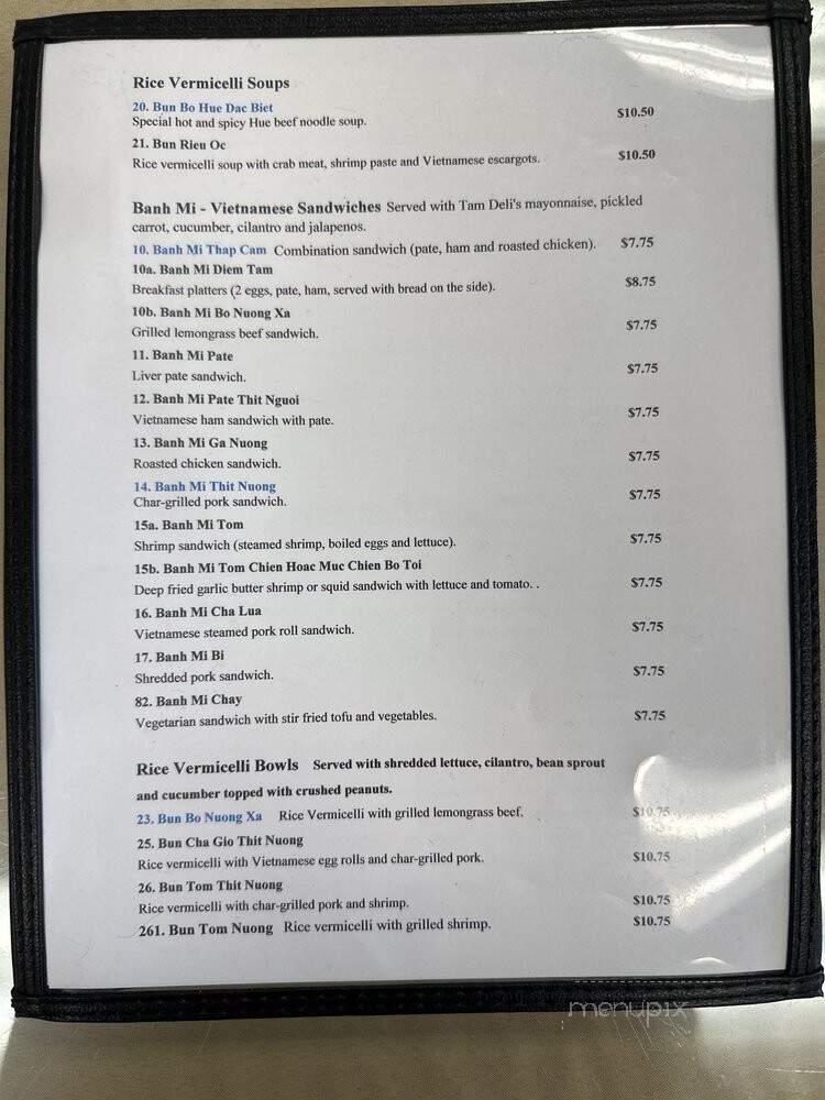 Tam Deli & Cafe - Austin, TX menu_pic
