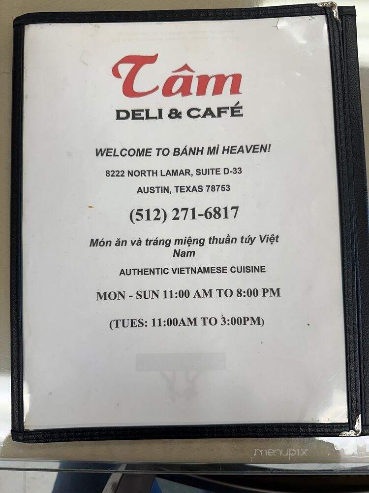 Tam Deli & Cafe - Austin, TX menu_pic