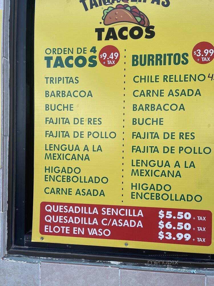 Tamauletas Tacos - El Paso, TX menu_pic