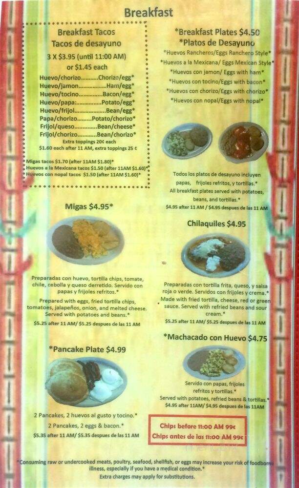 Taqueria Arandas - Austin, TX menu_pic