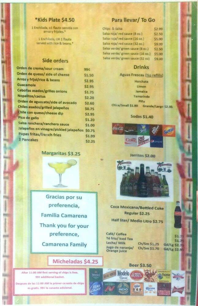 Taqueria Arandas - Austin, TX menu_pic