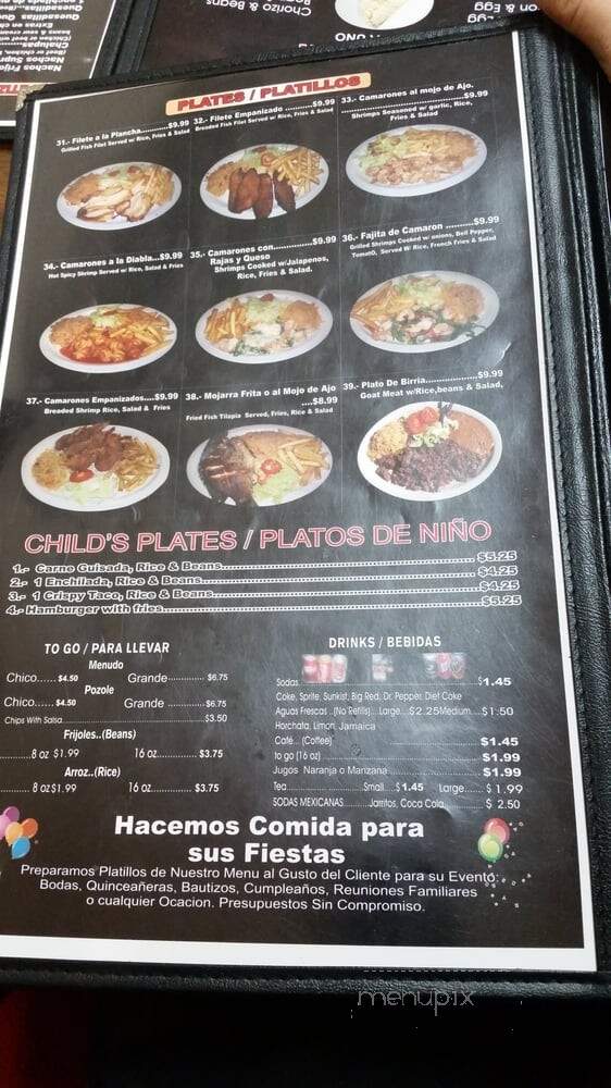 Taqueria El Charro - San Antonio, TX menu_pic