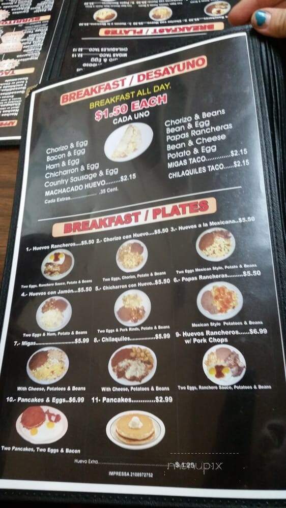 Taqueria El Charro - San Antonio, TX menu_pic