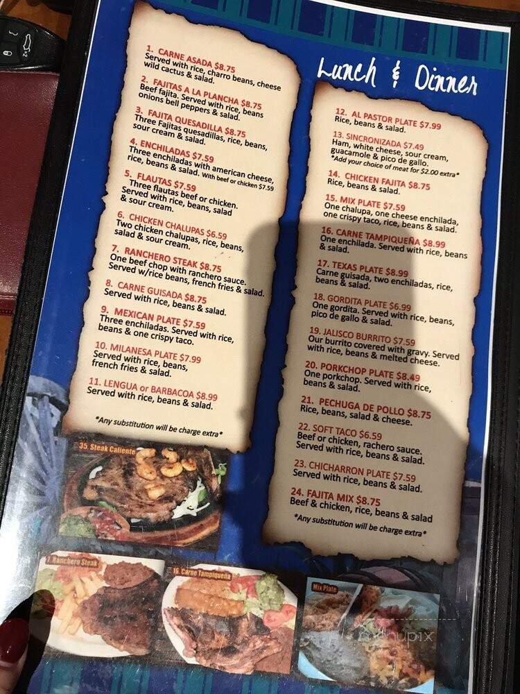 Taqueria Jalisco - San Antonio, TX menu_pic
