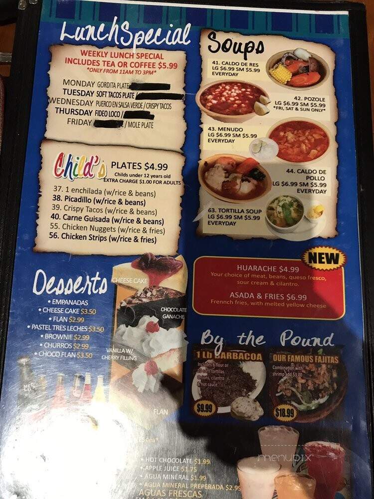 Taqueria Jalisco - San Antonio, TX menu_pic