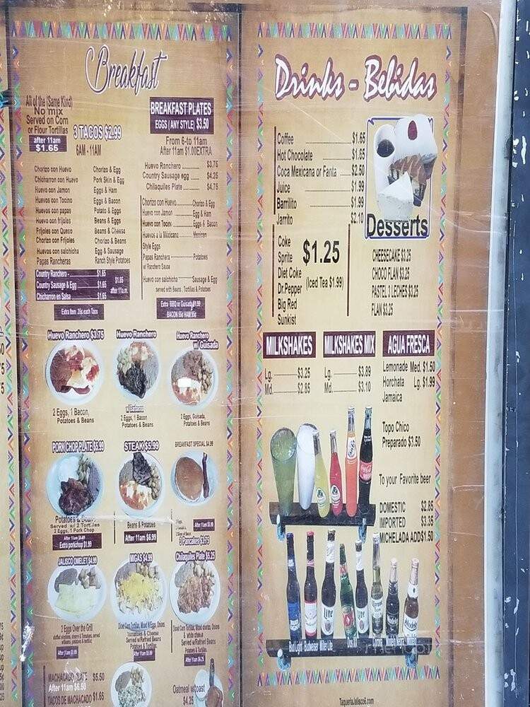Taqueria Jalisco - San Antonio, TX menu_pic
