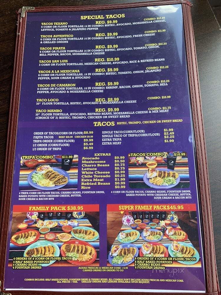 Taqueria La Mexicana - Harlingen, TX menu_pic