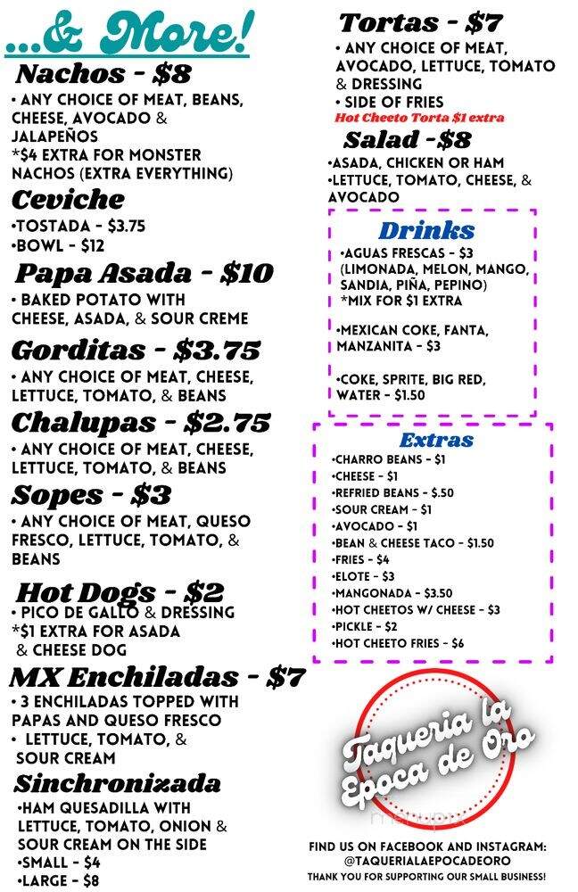 Taqueria Mi Monterey - San Antonio, TX menu_pic