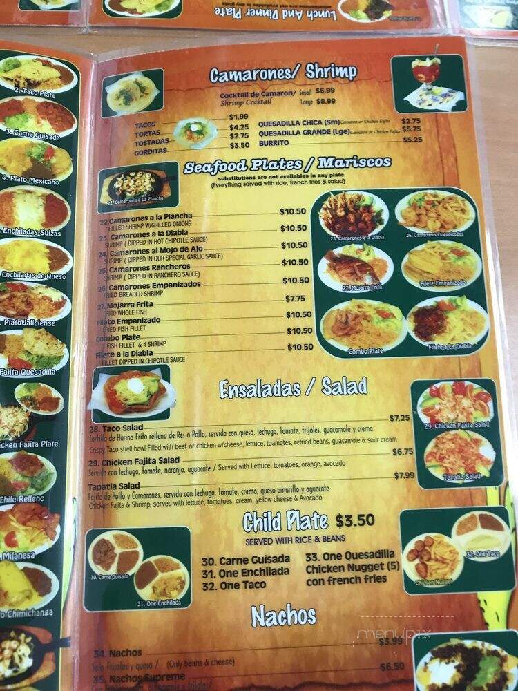 Taqueria Tapitia - Baytown, TX menu_pic