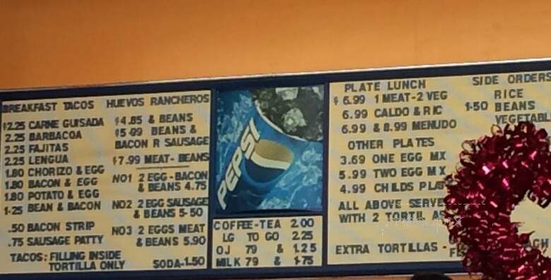 Taquitos Cafeteria - Missouri City, TX menu_pic