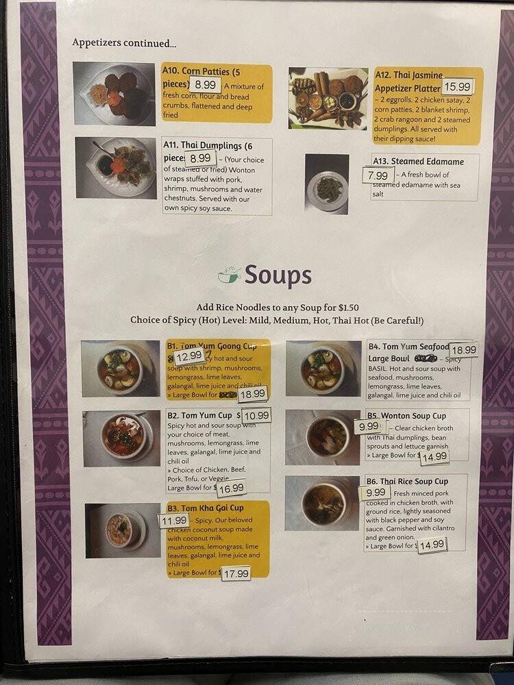 Thai Jasmine Restaurant - Bedford, TX menu_pic