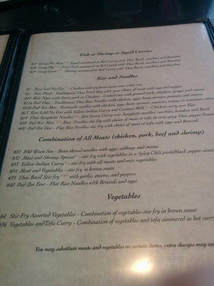 Thai Kitchen - Austin, TX menu_pic
