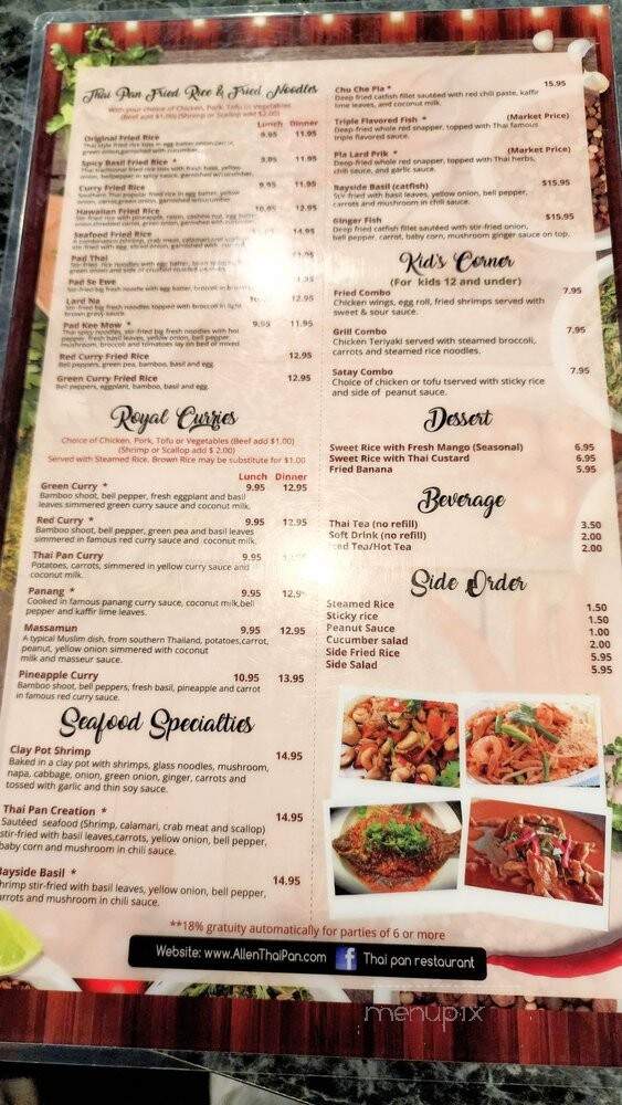 Thai Pan Restaurant - Allen, TX menu_pic