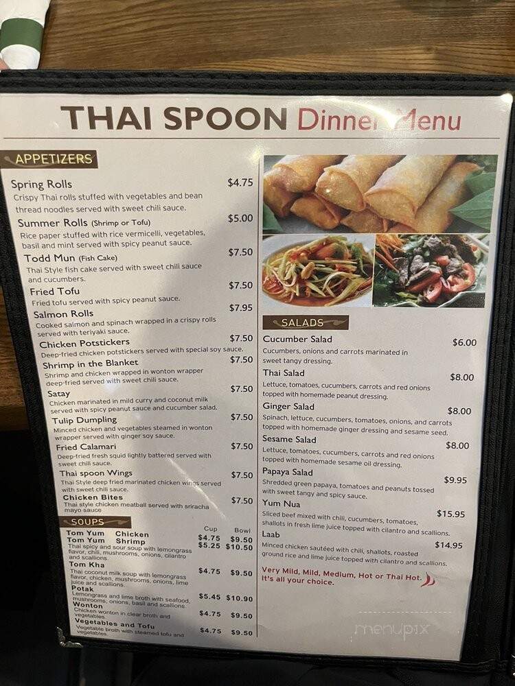 Thai Spoon Restaurant - Austin, TX menu_pic