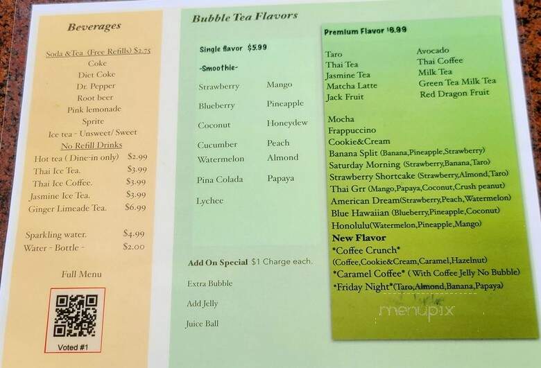 Tong's Thai Restaurant - San Antonio, TX menu_pic