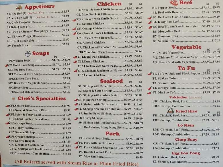 Ton's Palace Chinese - Lancaster, TX menu_pic