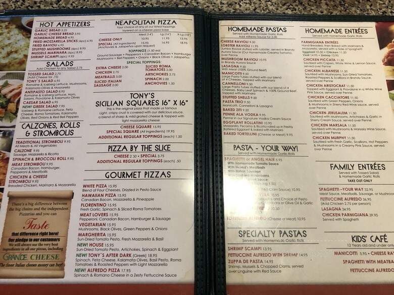 Tony's Pizza & Pasta - Bedford, TX menu_pic