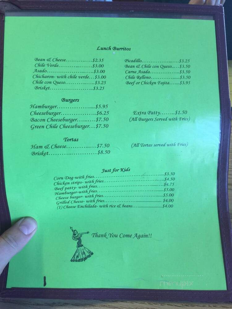 Tortilleria Lizy - Beeville, TX menu_pic