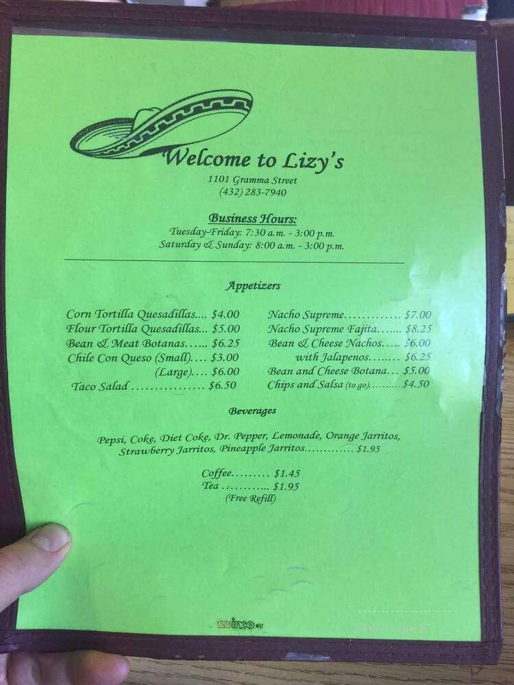 Tortilleria Lizy - Beeville, TX menu_pic