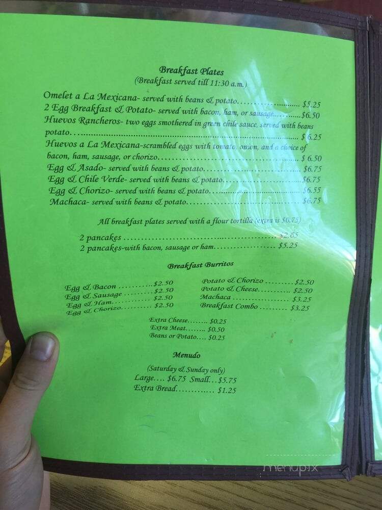 Tortilleria Lizy - Beeville, TX menu_pic