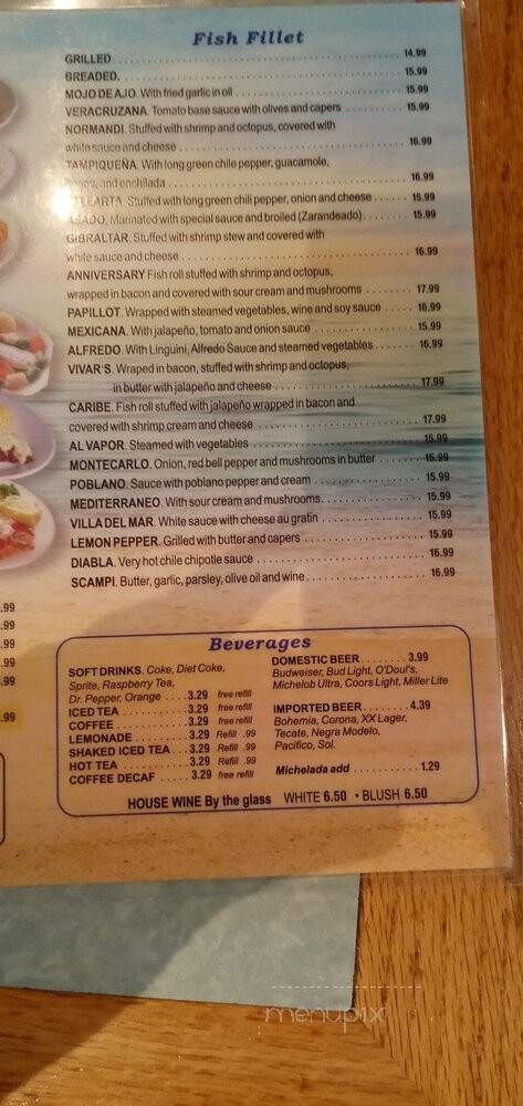 Villa Del Mar Restaurant - El Paso, TX menu_pic