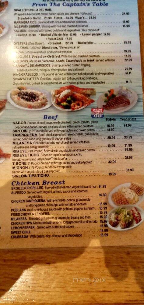 Villa Del Mar Restaurant - El Paso, TX menu_pic