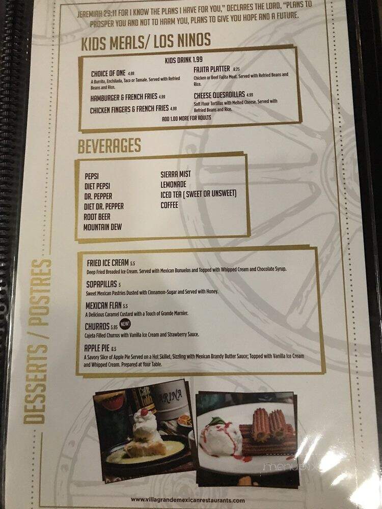 Villa Grande Mexican Restaurant - Aubrey, TX menu_pic