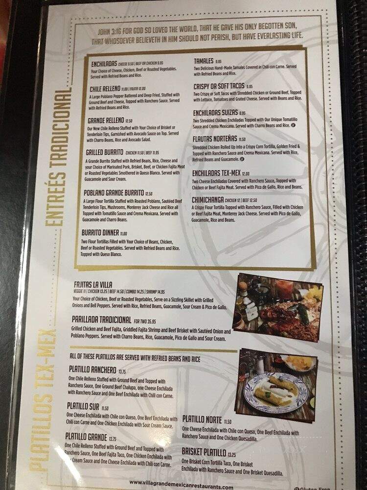 Villa Grande Mexican Restaurant - Aubrey, TX menu_pic