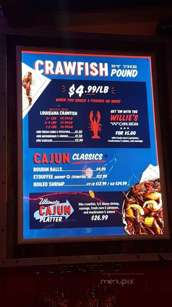 Willies Grill & Ice House - Sugar Land, TX menu_pic