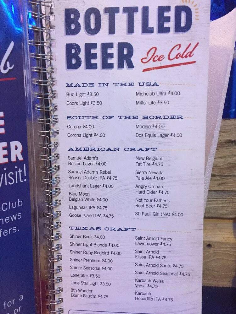 Willie's Grill & Icehouse - Conroe, TX menu_pic