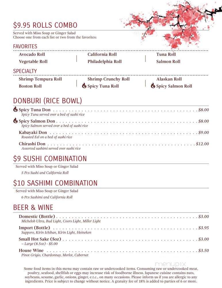 Zen Sushi & Grill - Mckinney, TX menu_pic