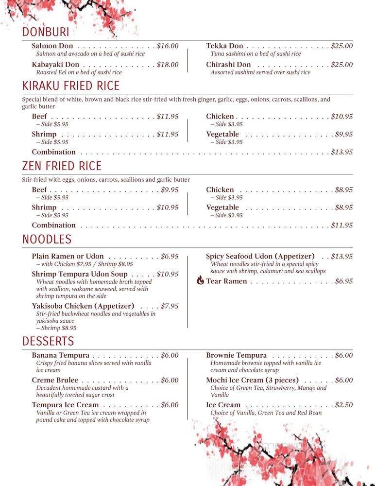 Zen Sushi & Grill - Mckinney, TX menu_pic