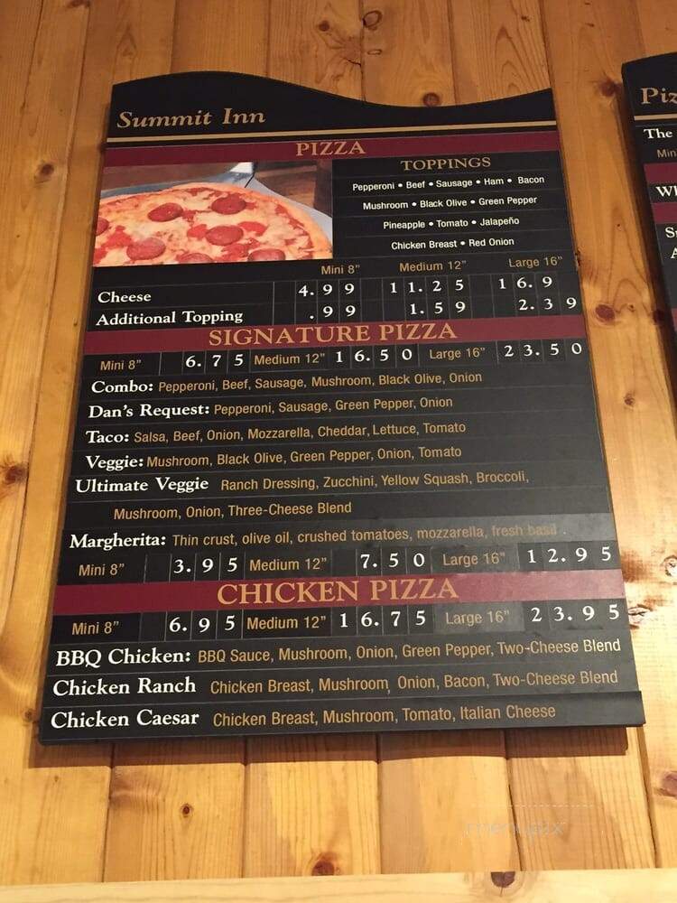 Summit Inn Pizza & Ice Cream - Kamas, UT menu_pic