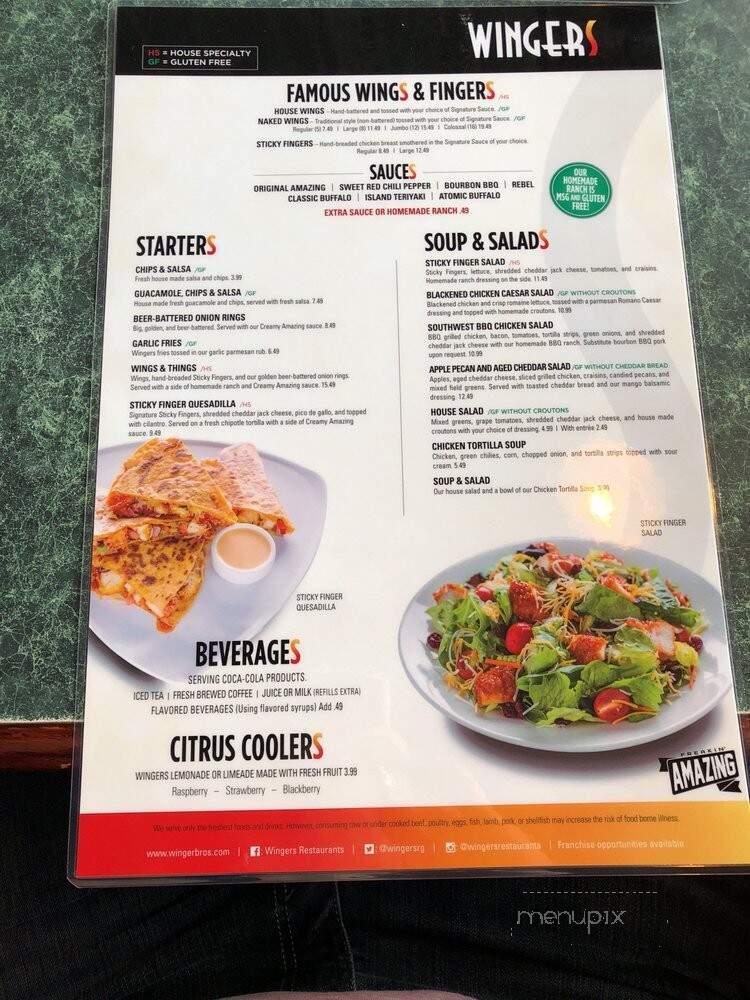 Wingers Diner - Vernal, UT menu_pic