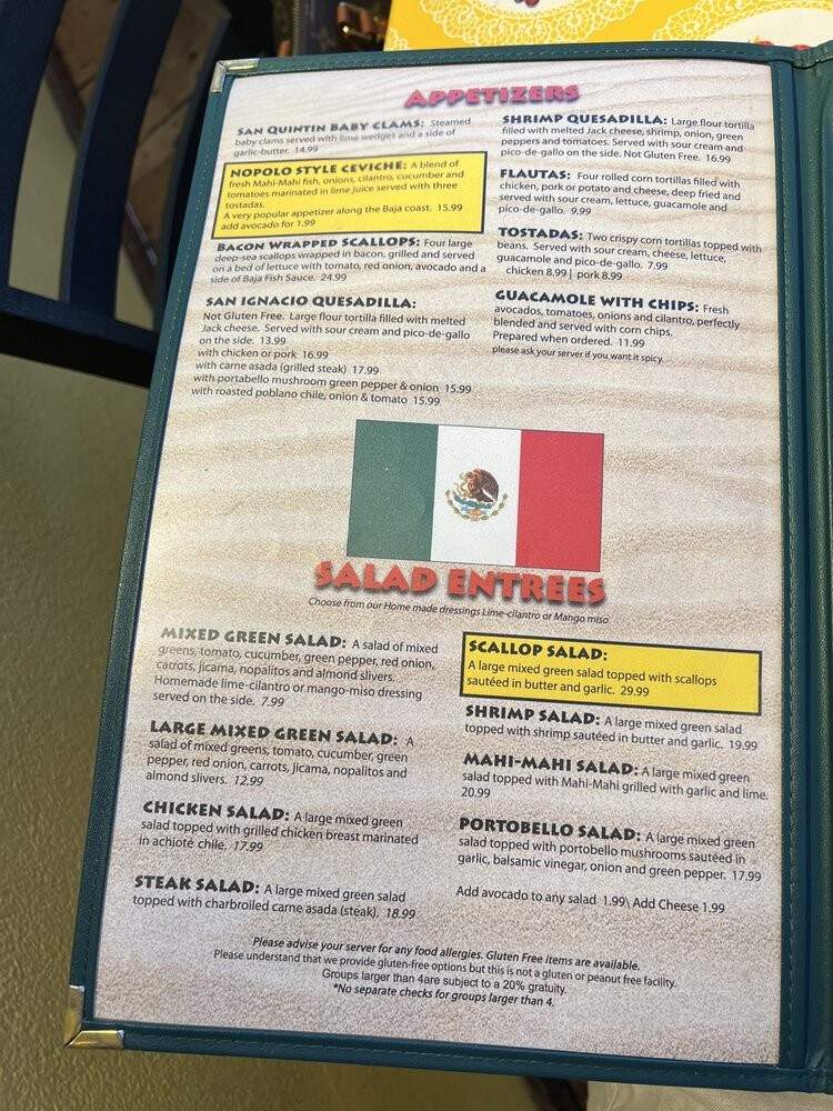 Miguel's Baja Grill - Moab, UT menu_pic