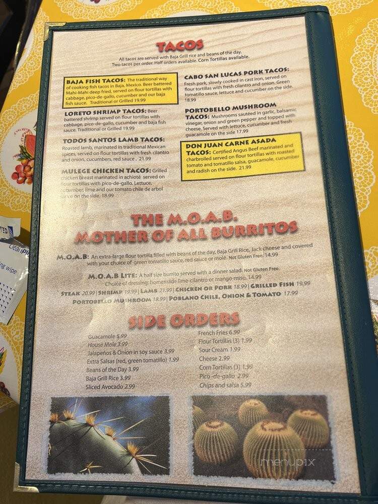 Miguel's Baja Grill - Moab, UT menu_pic