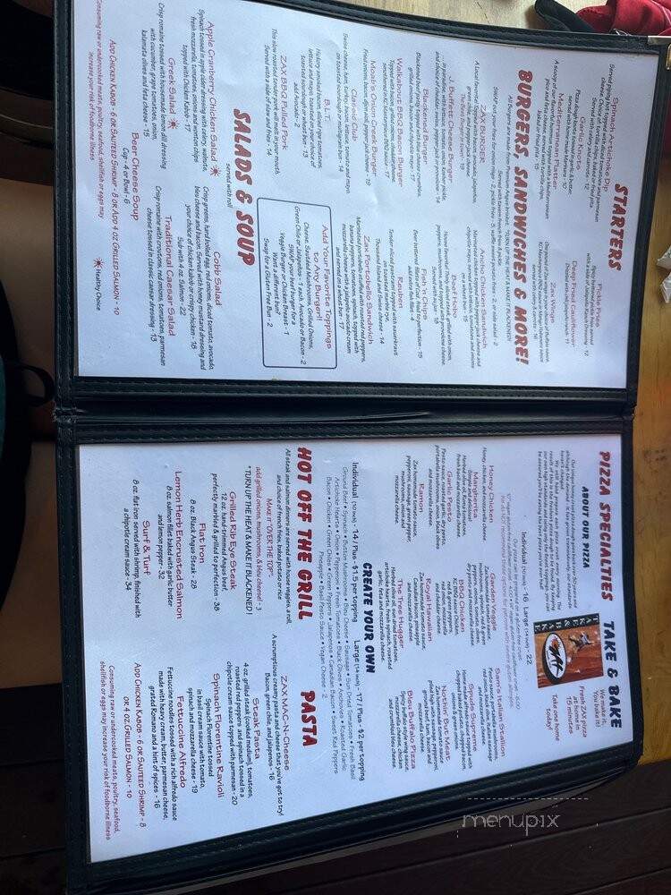 Zax Woodfire Pizza - Moab, UT menu_pic