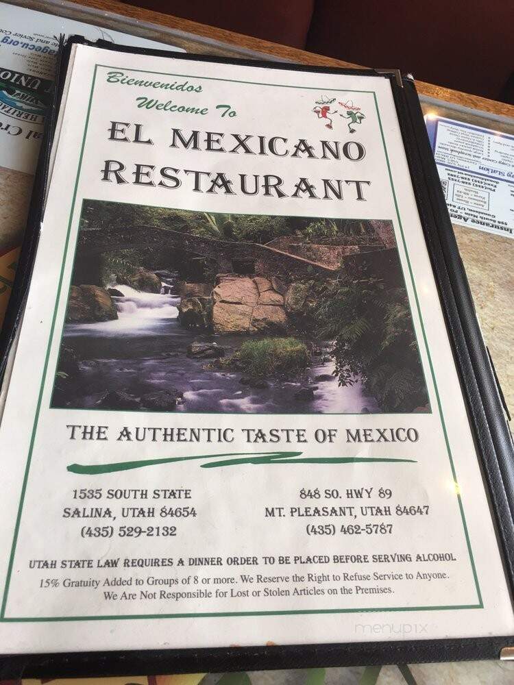 El Mexicano Restaurant - Salina, UT menu_pic