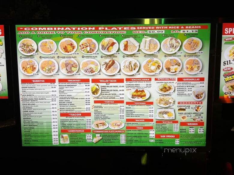 Beto's Mexican Food - Ogden, UT menu_pic